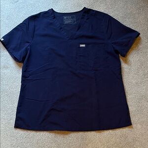 Figs Women's Navy V-Neck Top